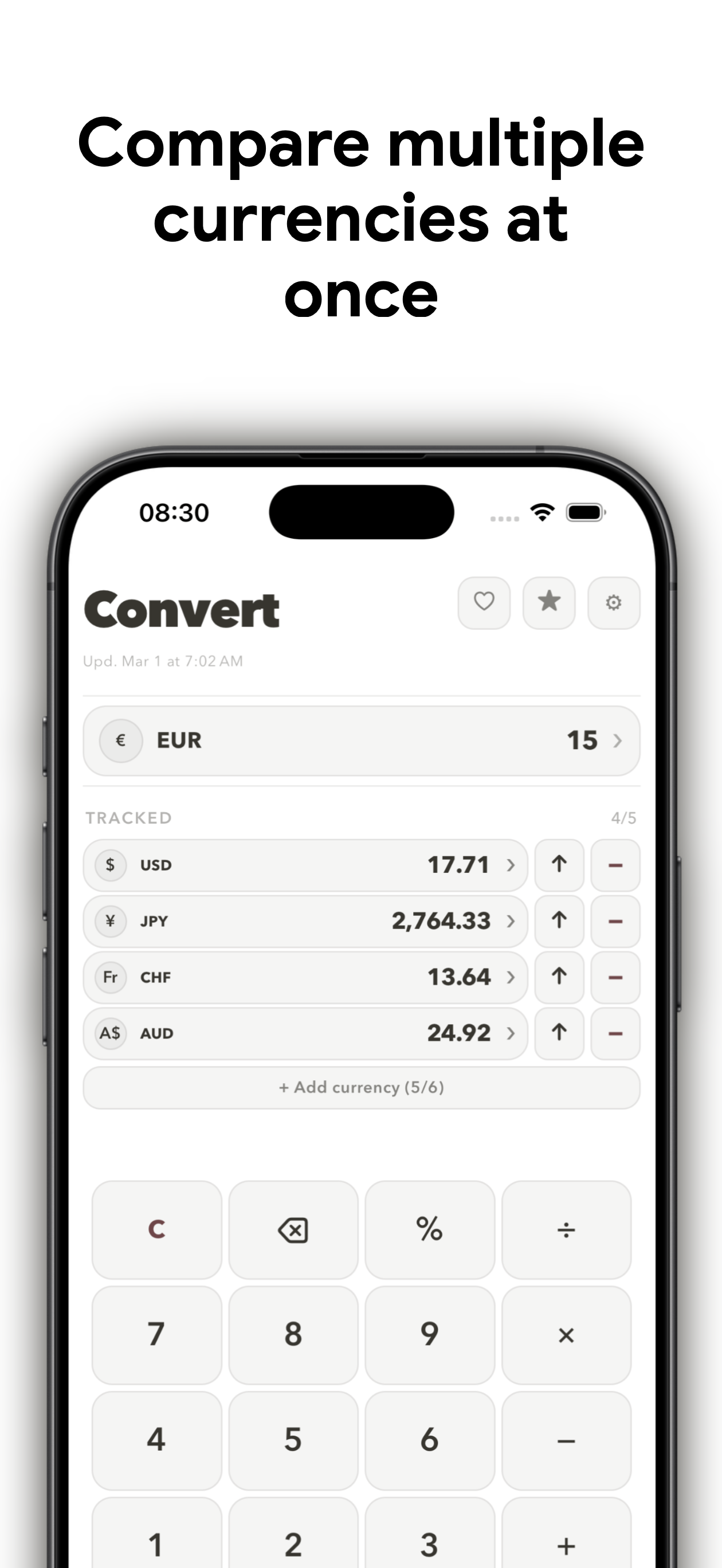 App Store screenshot generated for Valuta