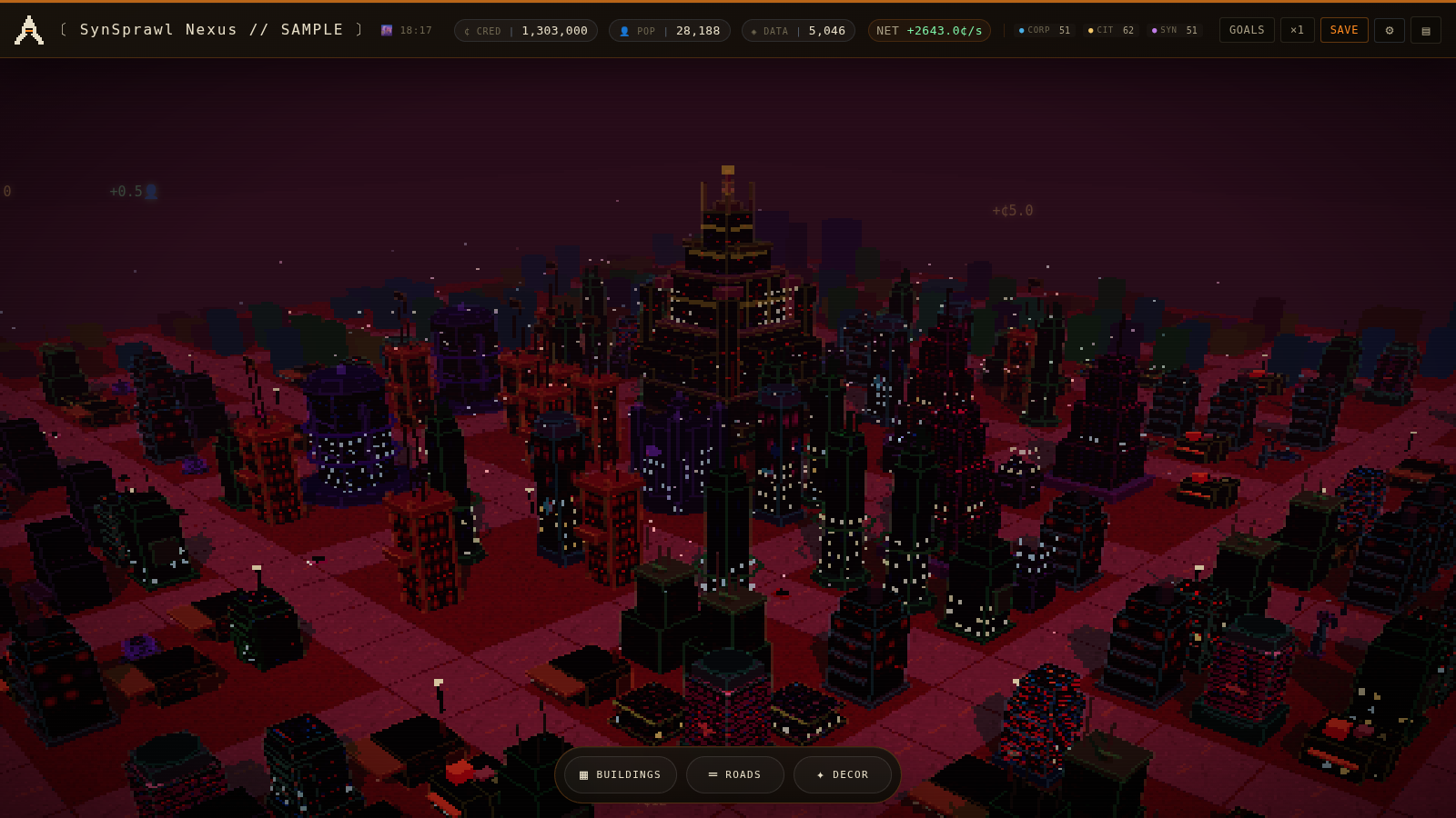 ARCOLOGY district at dusk