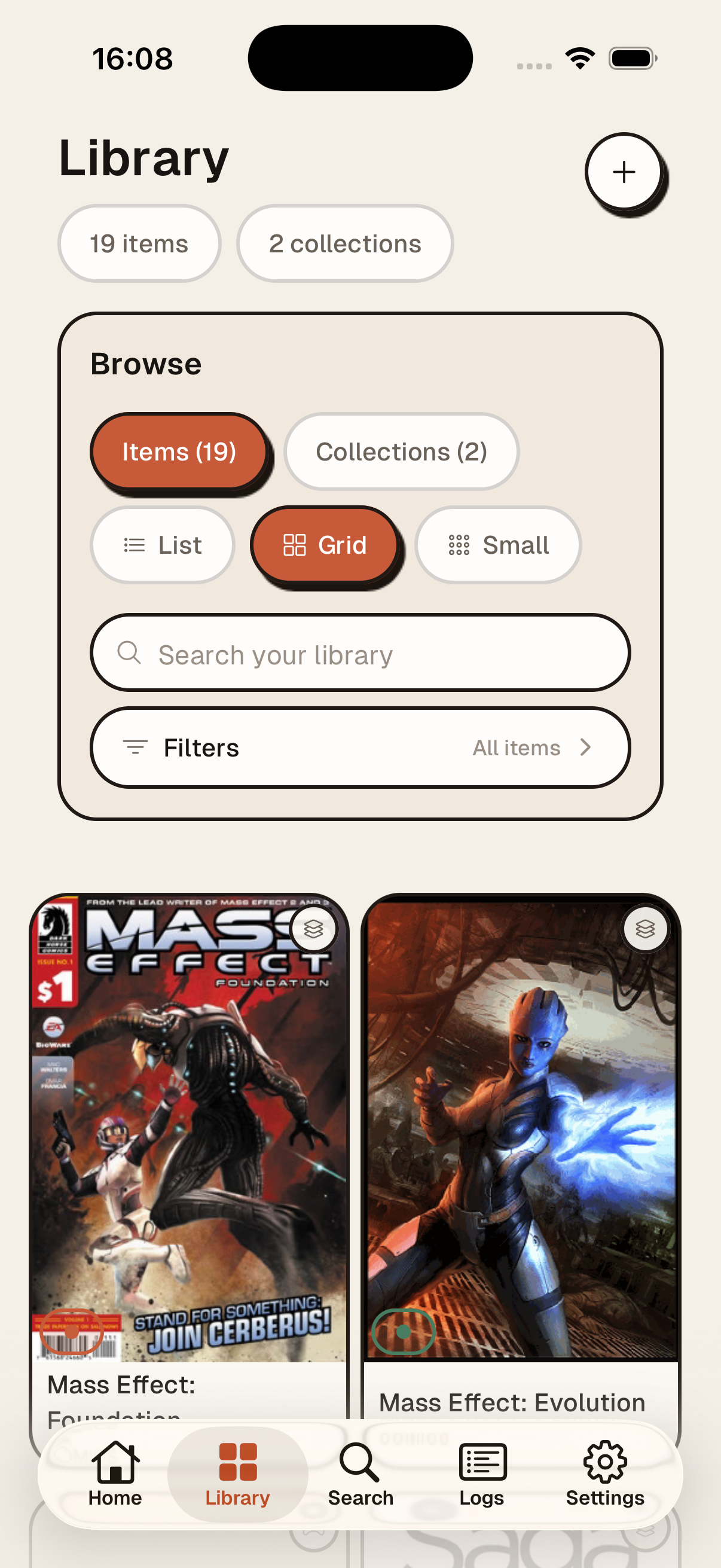 Yore library screen